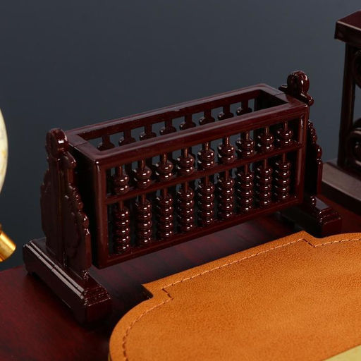 Набор настольный, органайзер 6 в 1, с визитницей и часами, вишня