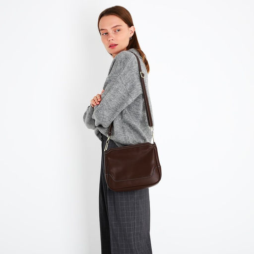 Сумка кросс-боди на молнии, цвет коричневый - Simaland фото 3