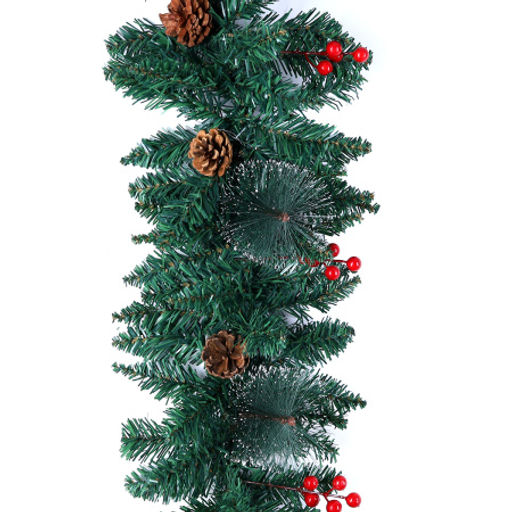 Гирлянда из елочных веток искусственная 2,7 метра 260 веток с ягодами и шишками / WA-1 /уп 17/Новый год - Галеонтрейд фото 2