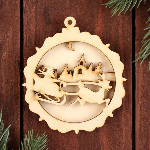 Цена за 2 шт. Новый год.Заготовка для творчества, новогодняя игрушка"Сани" 7,5х8,5 см