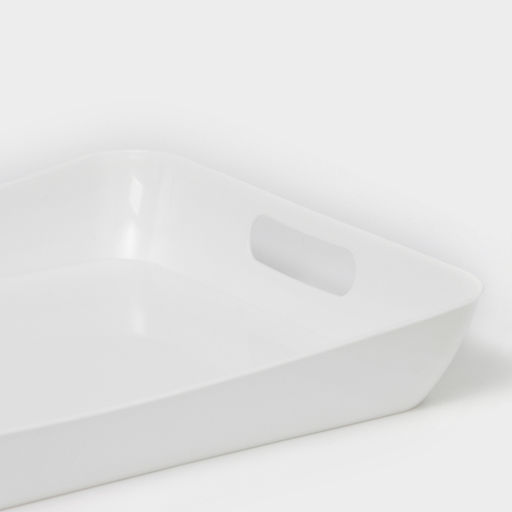 Поднос с ручками BEROSSI «Рондо», пластик, 42.2×28.2×5.2 см, белый