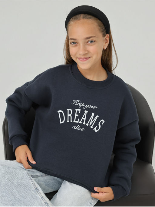 Свитшот Начес Дрем Графит Девочка - София фото 5