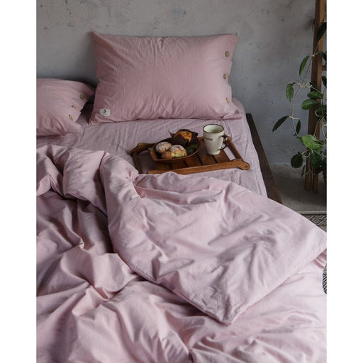 Постельное бельё Этель 1.5 сп, размер 155х210 см, 160х240 см, 50х70 см-2шт, цвет пудра, 100% жатый хлопок, 140г  фото 3