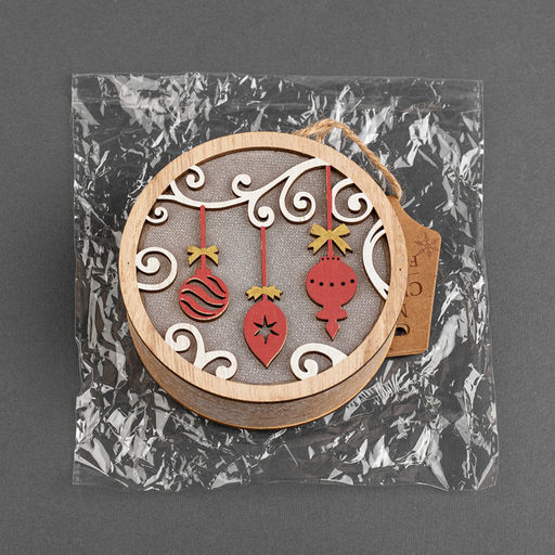 Ёлочная игрушка Новогодние игрушки, 11х11х3 см, 4 LED, от батареек АААх2, свечение тёплое белое - Luazon lighting фото 4