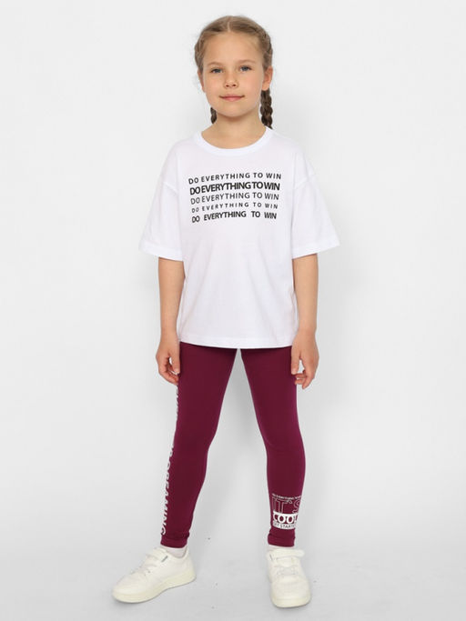 CRB wear/CWJG 70401-24 Брюки модель легинсы для девочки,бордовый/Ex.Cherubino  фото 3