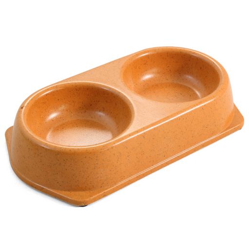 Миска NATURAL из бамбука двойная, 0,18*2л. Цвет в ассортименте - Gamma фото 2