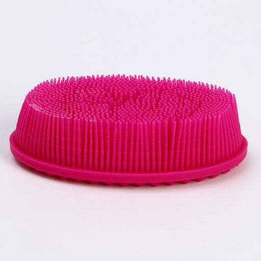 Мочалка детская силиконовая для купания малышей, розовая