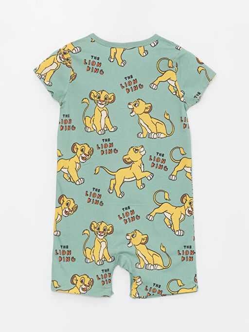 Bisiklet Yaka K?sa Kollu Aslan Kral Bask?l? Erkek Bebek Tulum - Waikiki фото 2