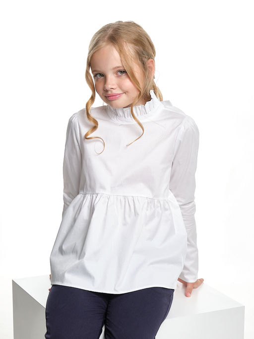 Рубашка для девочки в школу белая UD 7823 белый - Mini maxi фото 5