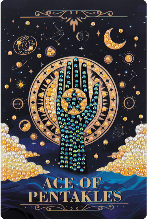 Кристальная (алмазная) мозаика ФРЕЯ ALVM-114 магнит Таро. Туз пентаклей 10 х 15 см