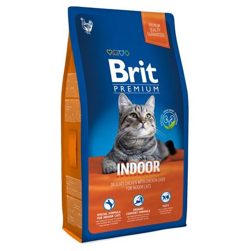 Брит Premium Cat Indoor сухой корм премиум класса с курицей для кошек дом. содержания 2 кг 5049769