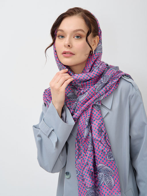 Большой, красивый двусторонний палантин с рисунком в стиле арт-деко - Tantino фото 7