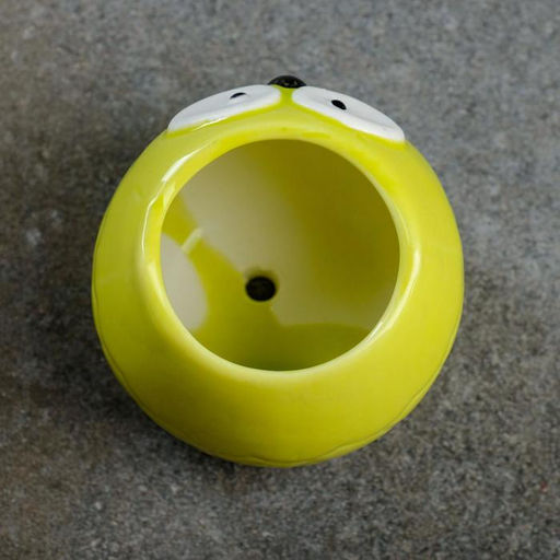 Горшок для цветов «Сова Гриня» керамический, 150 мл, 5×6 см, жёлтый