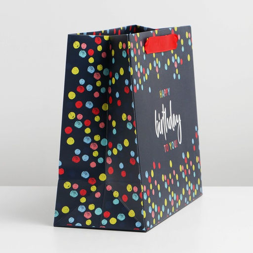 Пакет ламинированный горизонтальный Happy Birthday, ML 27 23 11,5 см - Дарите счастье фото 2