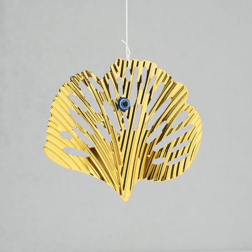 Музыка ветра от сглаза металл «Лист Назар», 4 трубки и 3 колокольчика, 2.5×23.5×67 см