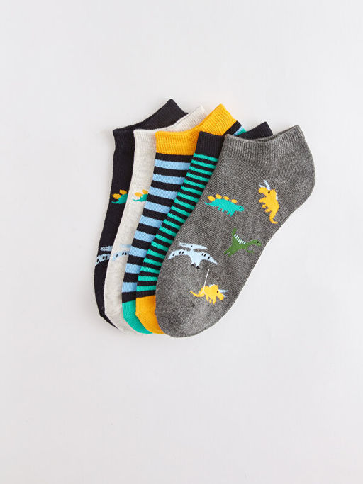 Desenli Erkek ?ocuk Patik ?orap 5li