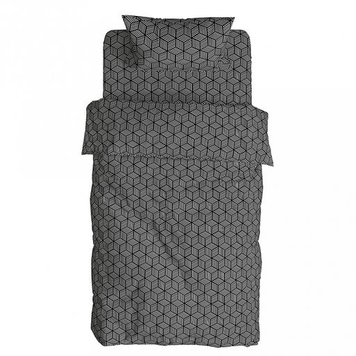Постельное белье, комплект 1,5 спальный Графика 3D, 4 предмета: пододеяльник 145х215см, простыня 150х215см, 2 наволочки 70х70см с клапаном-запахом, бязь Комфорт 121г/м2, хлопок 100%, упаковка классическая ПВХ 32х41х2,5см, Домашняя мода (Росси