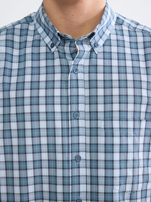 Regular Fit Ekose Gabardin Erkek G?mlek