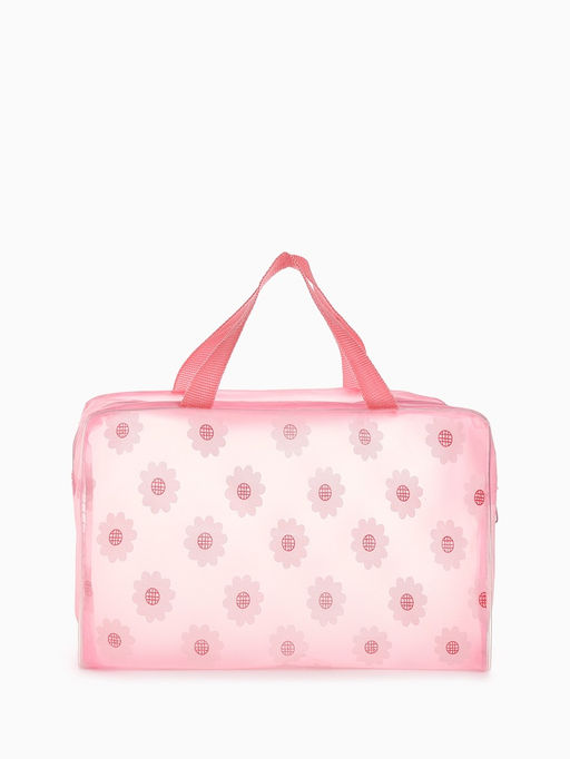 Цена за 2 шт. Косметичка-сумка на молнии для бассейна, с ручками, средний размер, розовая