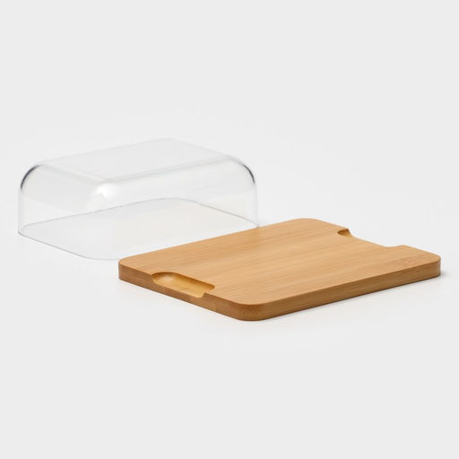 Маслёнка - сырница Доляна, бамбук, 15×12.5×5.5 см