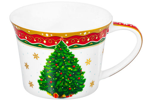 Чайная пара 2 пр. 250 мл 12,5*9,5*7 см Новогодняя ёлка красный узор NEW BONE CHINA - Elan gallery фото 8