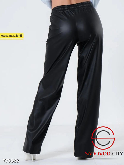 Женские кожаные брюки прямые - Bruno фото 6