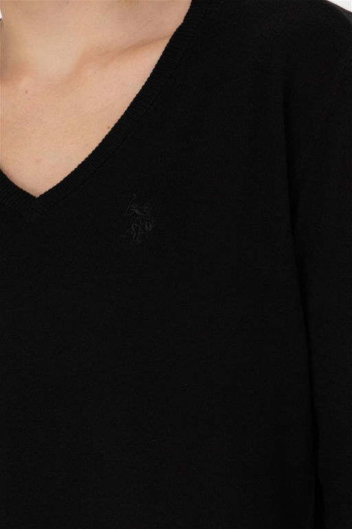 Женский черный базовый свитер с v-образным вырезом Неожиданная скидка в корзине - U.s. polo assn фото 7