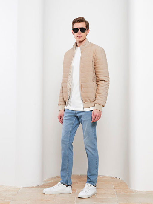 Slim Fit Dik Yaka Uzun Kollu Erkek Spor H?rka