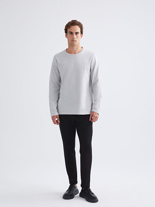 Bisiklet Yaka Uzun Kollu Erkek Ti??rt