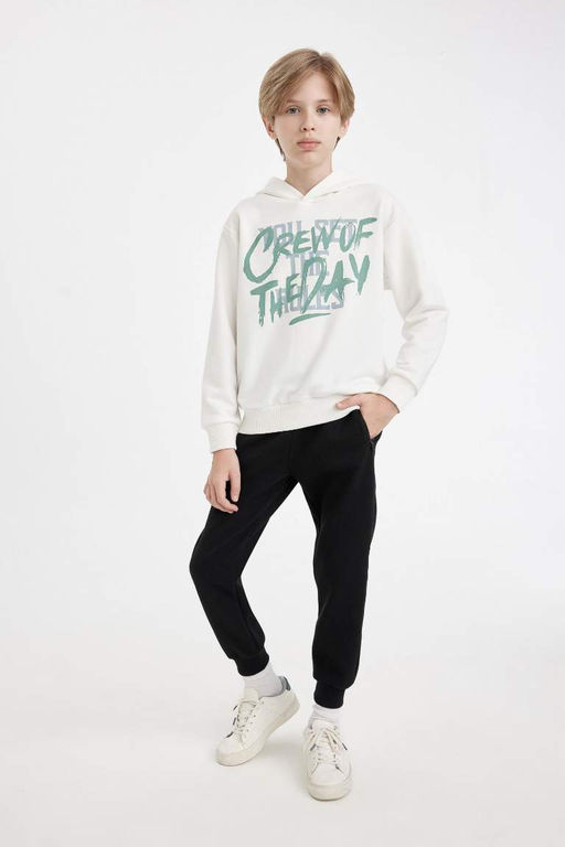 Черные школьные спортивные штаны для мальчика - Defacto фото 3