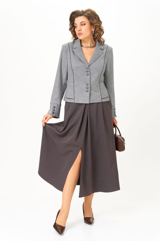 Костюм Aira Style 24133 серо-коричневый