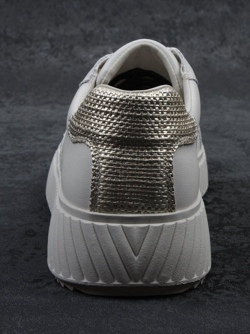 03-A1018-2 LT. BEIGE/GOLD Кроссовки женские (натуральная кожа)