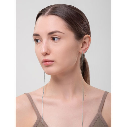 Серьги висячие Макси, цвет серебро, 23 см - Qf фото 6