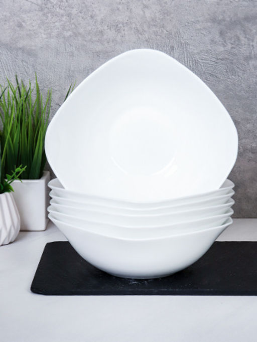 Набор суповых квадратных тарелок 6 штук 550 мл / KWDR65 (white ) /уп 8/ - ГалеонТрейд фото 3