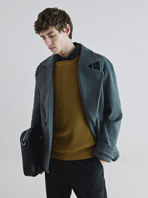 Bisiklet Yaka Erkek Triko Kazak