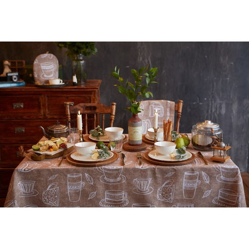 Скатерть Доляна Cup of tea 110х144 см, 100% хлопок, 164 г/м2  фото 7