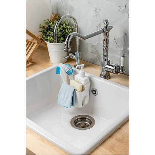 ДЕРЖАТЕЛЬ ПОДВЕСНОЙ НА ПРИСОСАХ HELPER, 127х90х124 ММ (Белый) - Econova фото 2