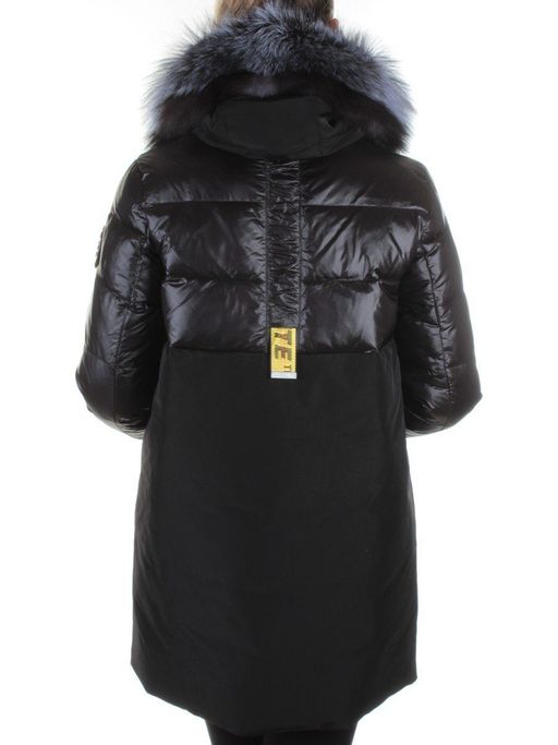 8186 BLACK Пальто женское с натуральным мехом Jarius
