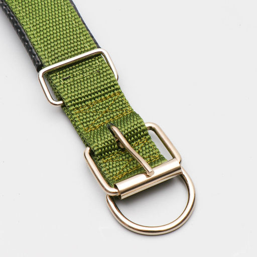 Ошейник Комфорт комбинированный, 58 х 3 см, ОШ 45-52 см, тёмно-зелёный - Пижон фото 4