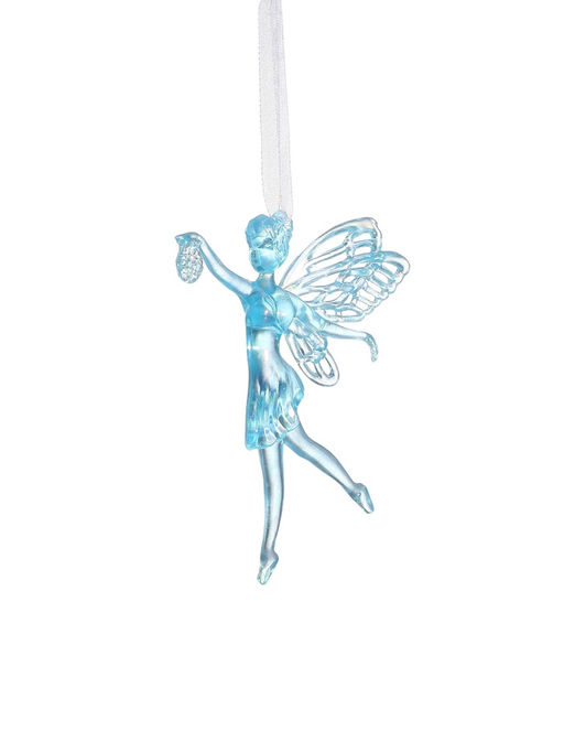 Цена за 2 шт. Ёлочная игрушка Зимнее волшебство. Фея с шариком, 1211.5 см, голубой перелив фото 9