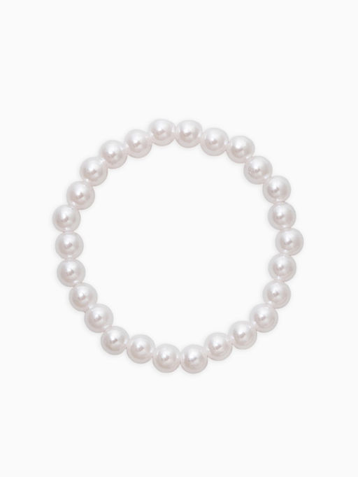 Браслет "Бусины жемчуга" (набор 7 шт), №6,8,10,14, цвет белый
