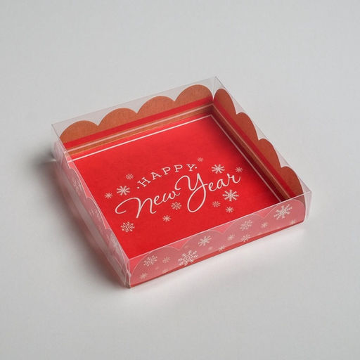 Цена за 5 шт. Коробка для кондитерских изделий с PVC крышкой «New story», 13×13×3 см