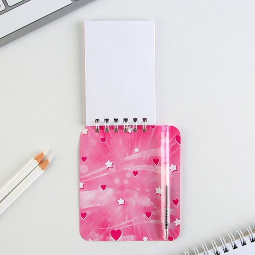 Цена за 2 шт. Блокнот и мини ручка С 8 Марта. Зайка