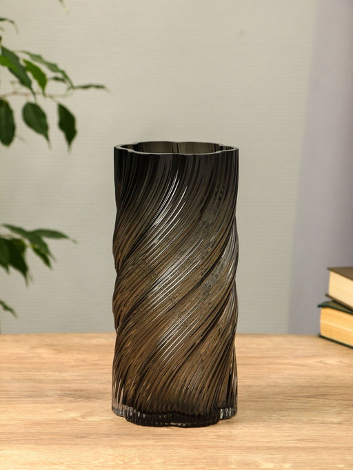 Ваза «Бриджит», 24×11 см, стекло, серая