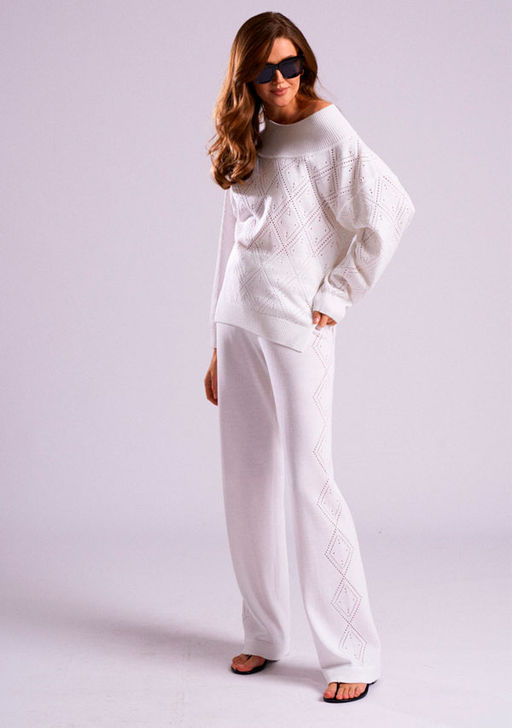 SS-2431 брюки женские белый - Mozart фото 3