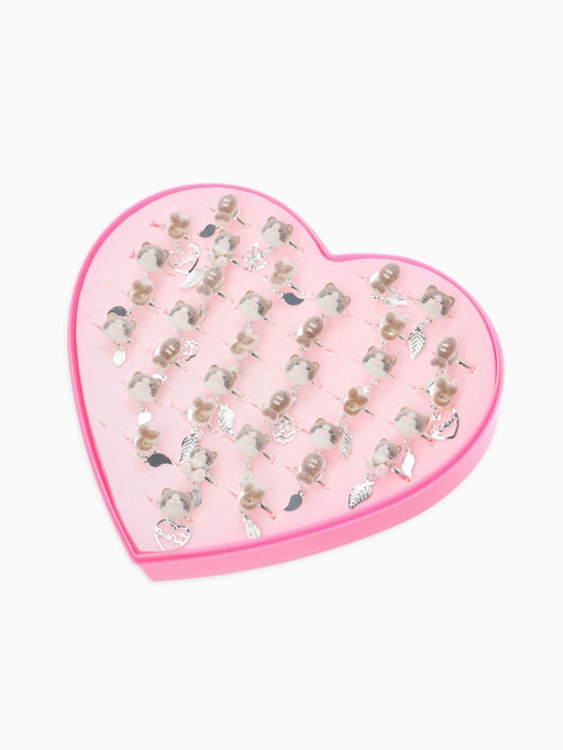 Цена за 36 шт. Кольцо «Выбражулька» котики бархат, МИКС, безразмерное (фас. 36 шт.)