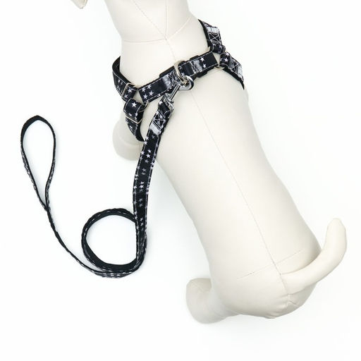 Комплект амуниции двухслойный, размер L, поводок 120 х 2 см, ОШ 31-45, ОГ 35-52 см, звёзды - Пижон фото 3