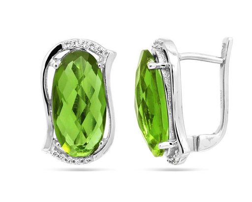 Серьги из серебра султанит, Нежность