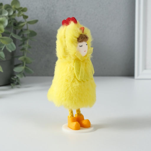 Интерьерная кукла текстильная Девочка в костюме цыплёнка, 6?7?13.5 см