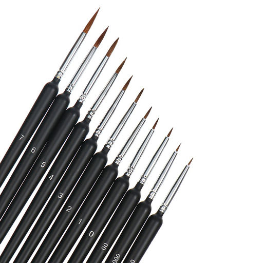 Набор кистей для рисования, нейлон, 11 штук: № 00000.000.00.0.1.2.3.4.5.6,7, Calligrata, круглые, деревянная ручка, международный размер